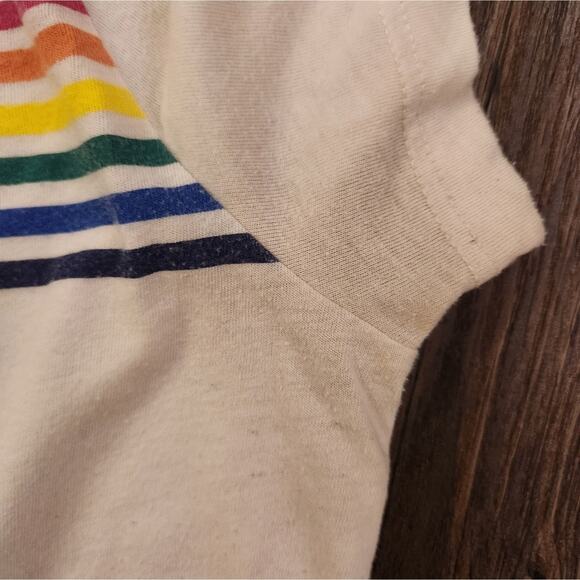 Marine Layer Women's Crewneck T Shirt Rainbow Cream Size M - Picture 9 of 9